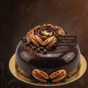 Chocolate Mousse caramelized with pecan nuts